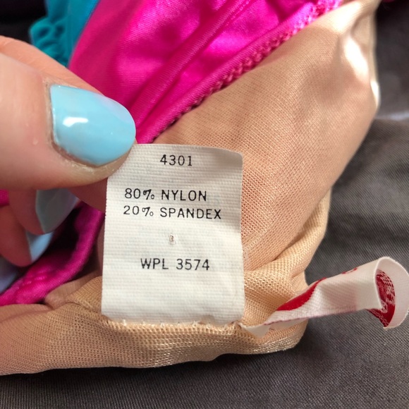 Vintage 80’s Cole of California High Cut One Piece ruched color Blocked Swimsuit - Picture 9 of 9